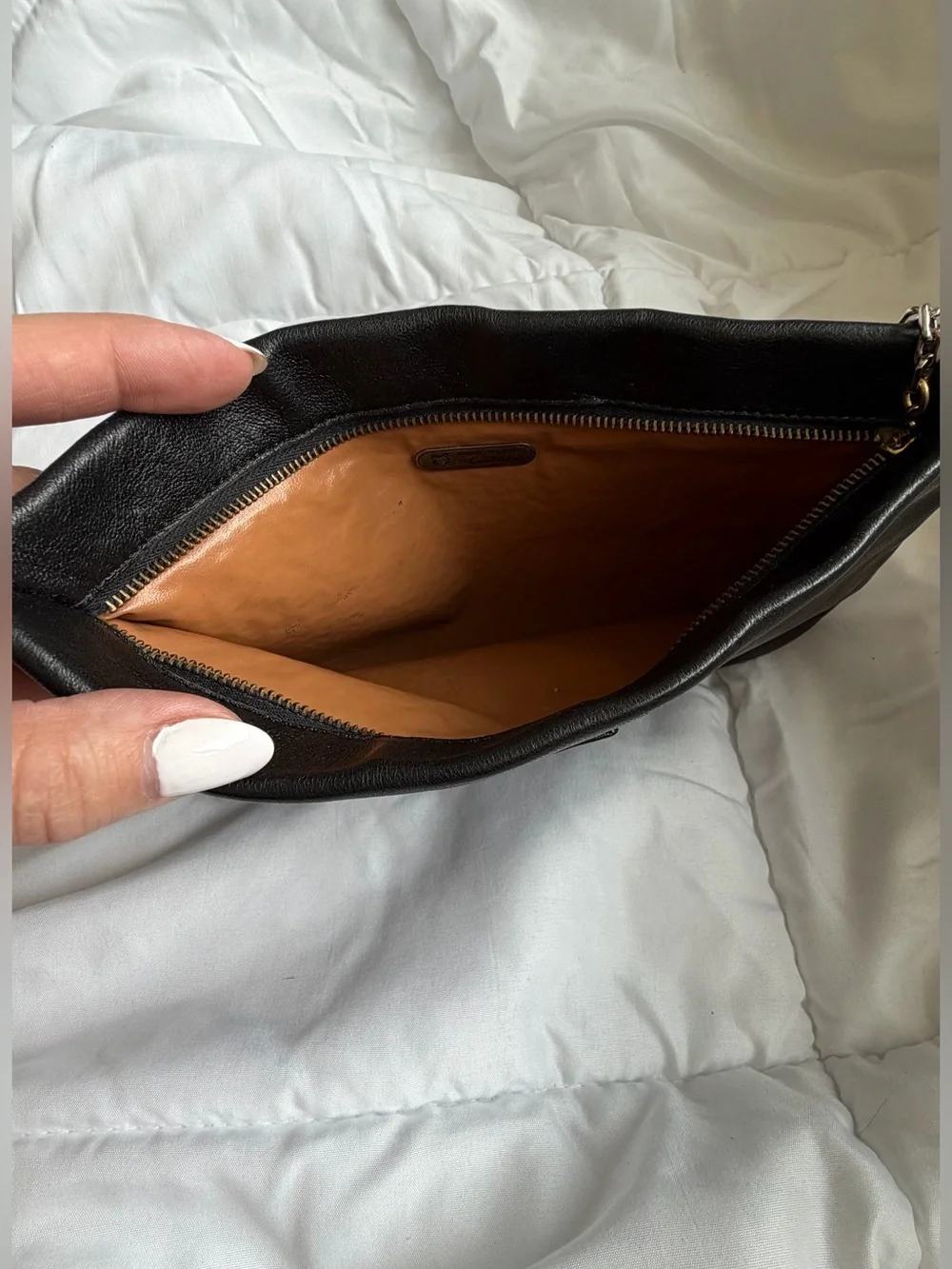 Anne Klein Leather Zip Clutch